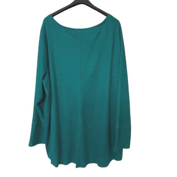 Lane Bryant NWT Turquoise Green Thermal Waffle Knit Relaxed Fit Top 30-32 5X - Picture 2 of 13